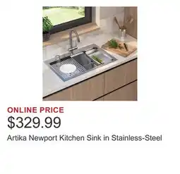 Costco Artika Newport Kitchen Sink in Stainless-Steel offer