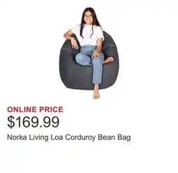 Costco Norka Living Loa Corduroy Bean Bag offer