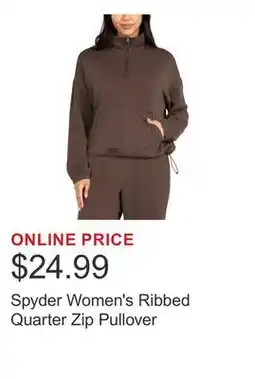 Costco Spyder Women's Ribbed Quarter Zip Pullover offer