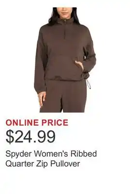 Costco Spyder Women's Ribbed Quarter Zip Pullover offer