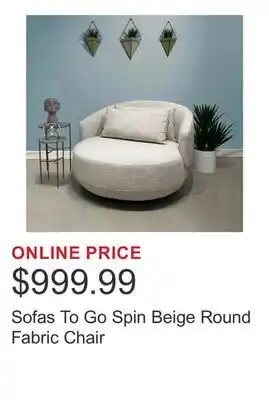 Costco Sofas To Go Spin Beige Round Fabric Chair offer