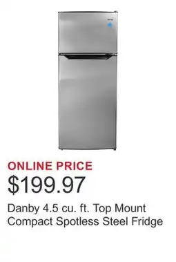 Costco Danby 4.5 cu. ft. Top Mount Compact Spotless Steel Fridge offer