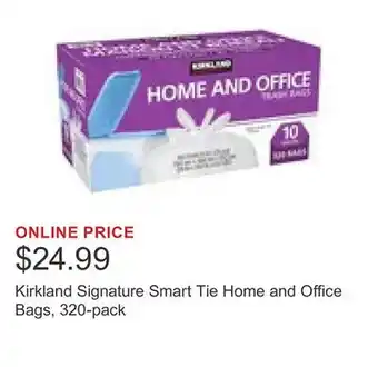 Costco Kirkland Signature Smart Tie Home and Office Bags, 320-pack offer