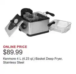 Costco Kenmore 4 L (4.23 qt.) Basket Deep Fryer, Stainless Steel offer