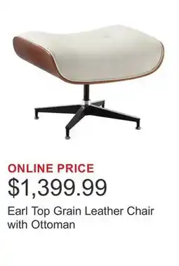 Costco Earl Top Grain Leather Chair with Ottoman offer
