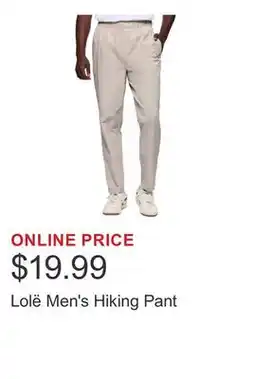 Costco Lolë Men's Hiking Pant offer