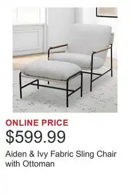 Costco Aiden & Ivy Fabric Sling Chair with Ottoman offer
