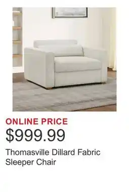 Costco Thomasville Dillard Fabric Sleeper Chair offer