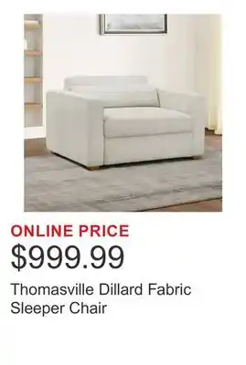 Costco Thomasville Dillard Fabric Sleeper Chair offer