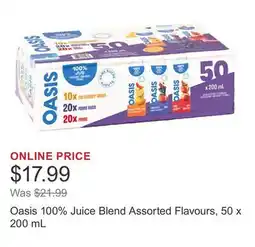Costco Oasis 100% Juice Blend Assorted Flavours, 50 x 200 mL offer
