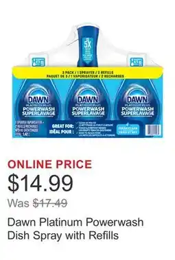 Costco Dawn Platinum Powerwash Dish Spray with Refills offer
