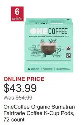 Costco OneCoffee Organic Sumatran Fairtrade Coffee K-Cup Pods, 72-count offer