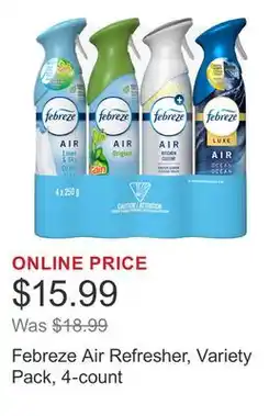 Costco Febreze Air Refresher, Variety Pack, 4-count offer