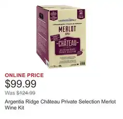 Costco Argentia Ridge Château Private Selection Merlot Wine Kit offer