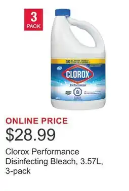 Costco Clorox Performance Disinfecting Bleach, 3.57L, 3-pack offer