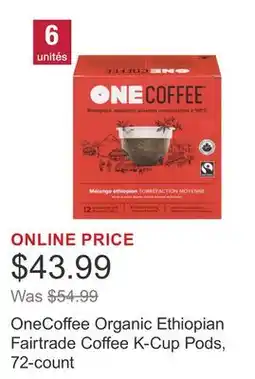 Costco OneCoffee Organic Ethiopian Fairtrade Coffee K-Cup Pods, 72-count offer