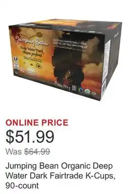 Costco Jumping Bean Organic Deep Water Dark Fairtrade K-Cups, 90-count offer