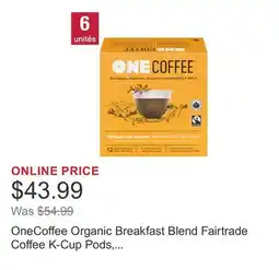 Costco OneCoffee Organic Breakfast Blend Fairtrade Coffee K-Cup Pods, 72-count offer
