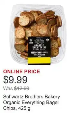 Costco Schwartz Brothers Bakery Organic Everything Bagel Chips, 425 g offer