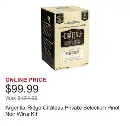 Costco Argentia Ridge Château Private Selection Pinot Noir Wine Kit offer