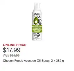 Costco Chosen Foods Avocado Oil Spray, 2 x 382 g offer