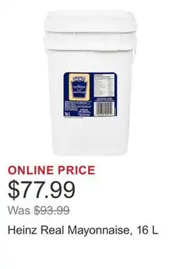 Costco Heinz Real Mayonnaise, 16 L offer
