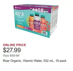 Costco Roar Organic, Vitamin Water, 532 mL, 15-pack offer