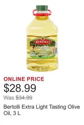 Costco Bertolli Extra Light Tasting Olive Oil, 3 L offer