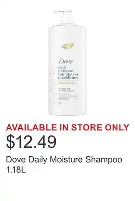 Costco Dove Daily Moisture Shampoo 1.18L offer