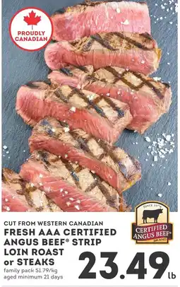 IGA Fresh aaa certified angus beef strip loin roast or steaks offer