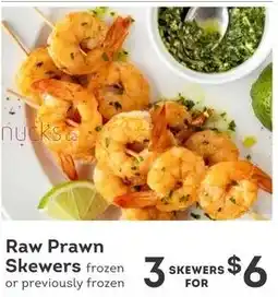 IGA Raw Prawn Skewers offer