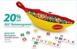Toys R us Bananagrams Canadian Version offer