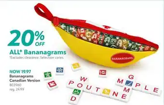 Toys R us Bananagrams Canadian Version offer