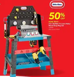 Toys R us Little Tikes 2-in-1 Buildin' To Learn Motor Wood Shop Play Set offer