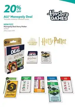 Toys R us Monopoly Deal Harry Potter offer