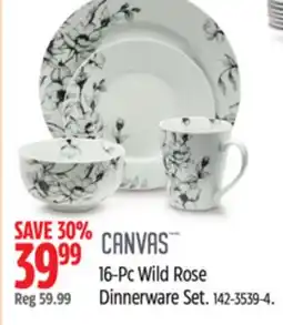 Canadian Tire CANVAS 16-Pc Wild Rose Dinnerware Set offer