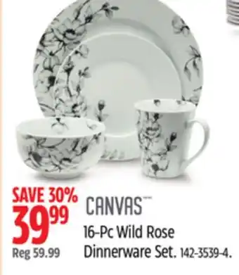 Canadian Tire CANVAS 16-Pc Wild Rose Dinnerware Set offer