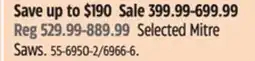 Canadian Tire DEWALT Selected Mitre Saws offer