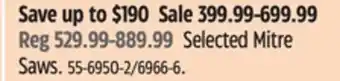 Canadian Tire DEWALT Selected Mitre Saws offer
