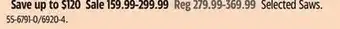 Canadian Tire Selected Saws offer