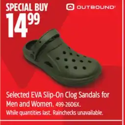 Canadian Tire Selected EVA Slip-On Clog Sandals for Men and Women offer