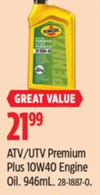 Canadian Tire Pennzoil UTV Premium Plus 10W40 Engine Oil offer