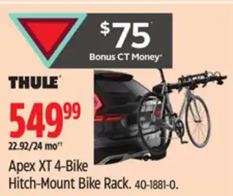 Canadian Tire Thule Apex XT 4-Bike Hitch-Mount Bike Rack offer
