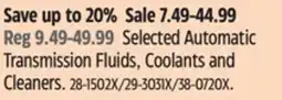 Canadian Tire MotoMaster Automatic Transmission Fluids, Coolants and Cleaners offer
