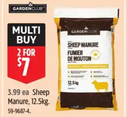 Canadian Tire Garden Club Sheep Manure, 12.5kg offer