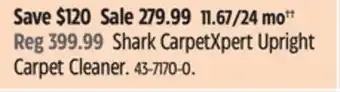 Canadian Tire Shark CarpetXpert Upright Carpet Cleaner offer