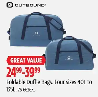 Canadian Tire Outbound Foldable Duffle Bags offer