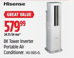 Canadian Tire Hisense 8K Tower Inverter Portable Air Conditioner offer