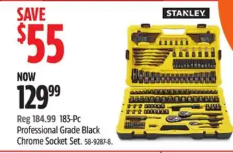 Canadian Tire Stanley Professional Grade Black Chrome Socket Set offer
