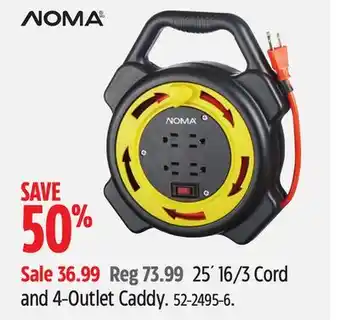 Canadian Tire NOMA 25´ 16/3 Cord and 4-Outlet Caddy offer
